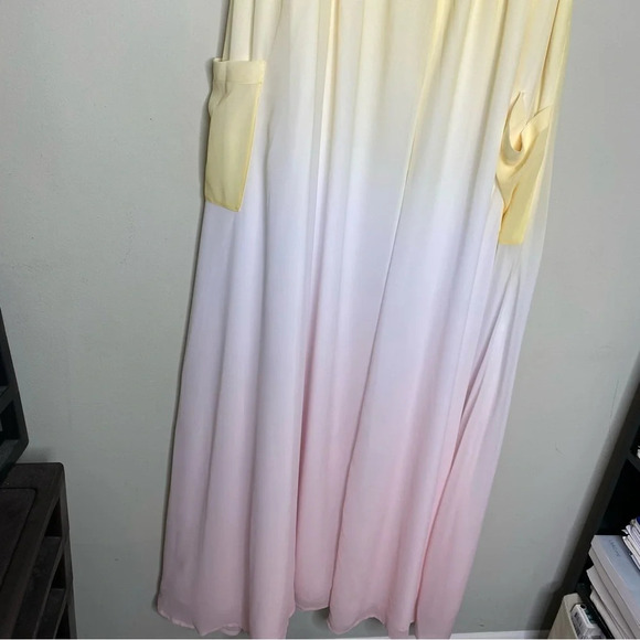 🌟NEW Revolve LPA The Label Yellow Pink Maxi Wrap Dress 530 in Ombre Size Medium - Picture 8 of 12